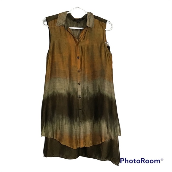 Robert Kitchen Canada Silk Top & Skirt Set size M - Picture 1 of 12